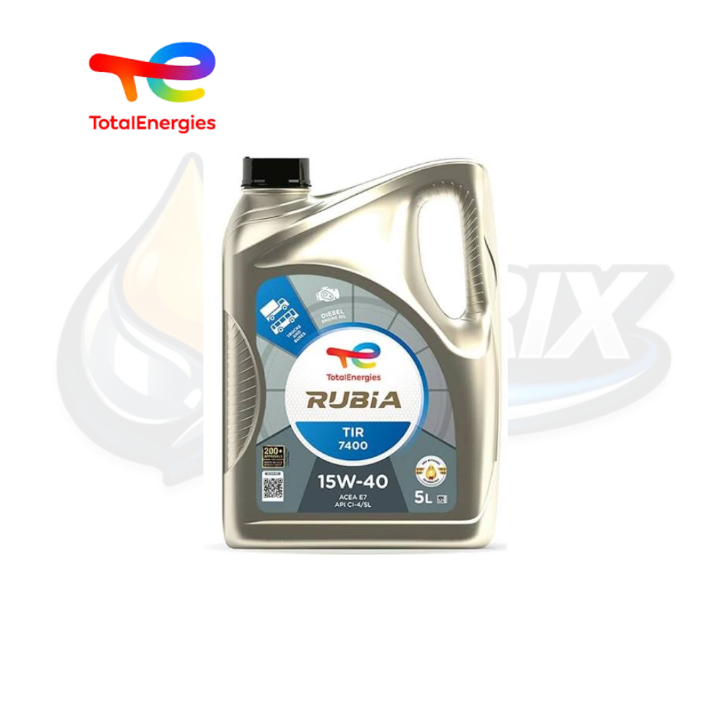 Compra TotalEnergies RUBIA TIR 7400 15W-40 API CI-4/SL. Aceite para motores diésel de servicio pesado con excelente protección contra el desgaste y depósitos.

